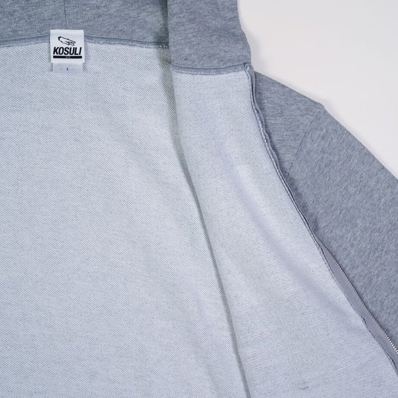 ★はっちぱっち★ボリュームジップアップフーディー　グレー KOSULI ZIP UP HOODIE コスリ ジップアップ フーディー パーカー