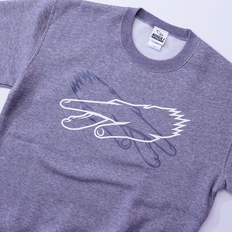 KOSULI CROSSING HANDS CREW NECK SWEAT コスリ　クロッシング　ハンズ　クルーネックスウェット　裏起毛　トレーナー