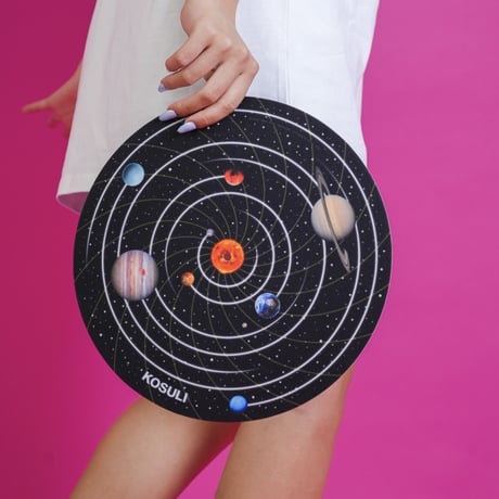 KOSULI / Colorful Spiral Dots & Solor System Pattern 12inch  Slipmat