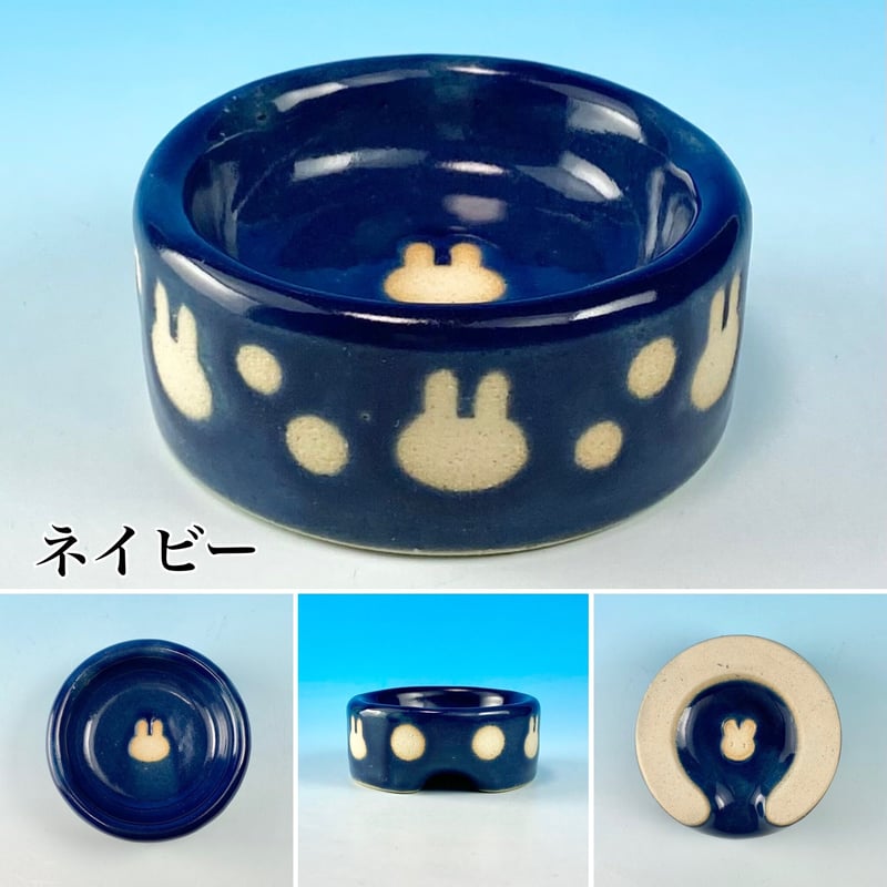 Semi-custom】うさぎ様用食器ミニ（名入れorカラー・うさぎ印