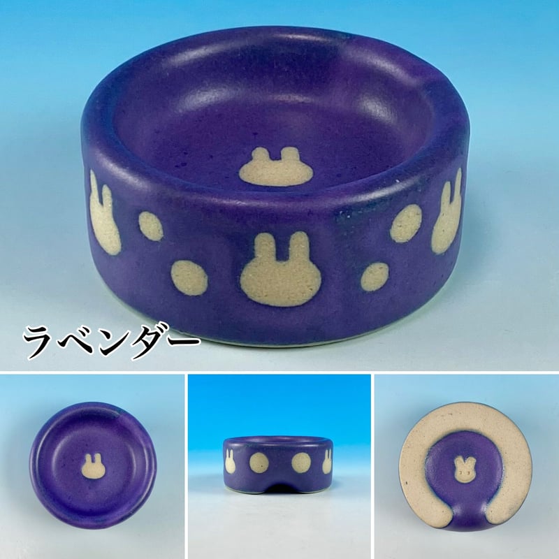 イムサエムさん　兎絵小皿　３客　未使用品 Semi-custom】うさぎ様用食器・3Sサイズ、4Sサイズ（名入れ