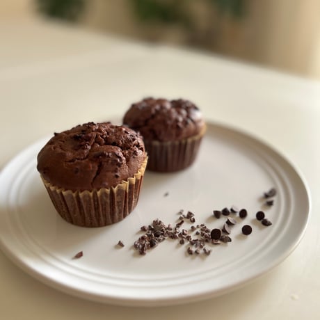 チョコとカカオのちょっとビターなバナナマフィン 2個入り