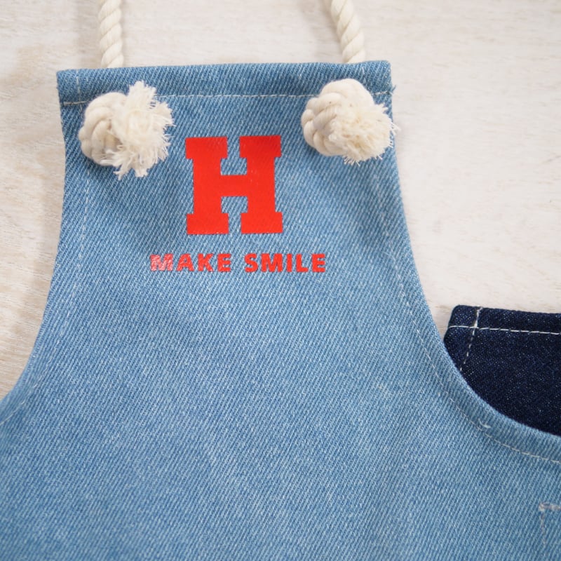 デニムエプロン（ライトブルー）MAKE SMILE | 犬服ブランドアイヌーン