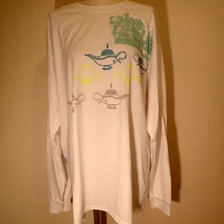 LONG   SLEEVE  T-SHIRT   WHITE   SILKSCREEN  PRINT   HADOU