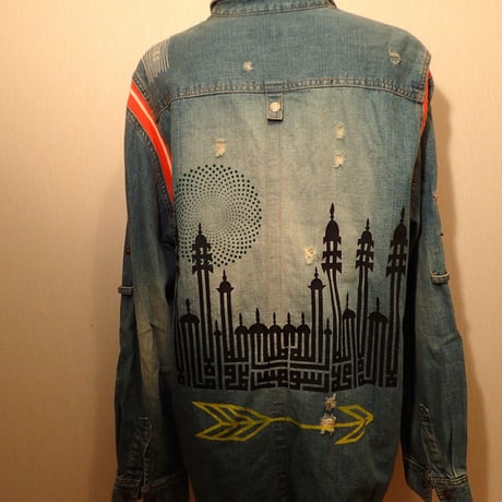USED  PRINT  SHIRT(HADOU)  DENIM
