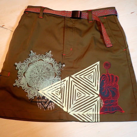 USED  SKIRT  SILKSCREEN PRINT(HADOU)  スカート
