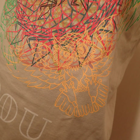 HADOU  SILKSCREEN  PRINT  T-SHIRT  PSYCHEDELIC  ORIGAMI