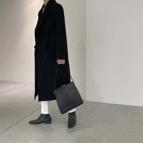 silhouette wool coat_black