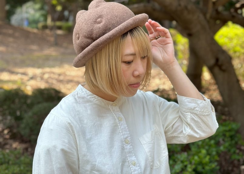 受注生産】ひょっこりウサギハット アッシュブラウン | KENT BREAD HAT