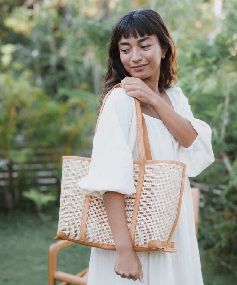 Rattan Tote Bag TurquoiseBlueCo