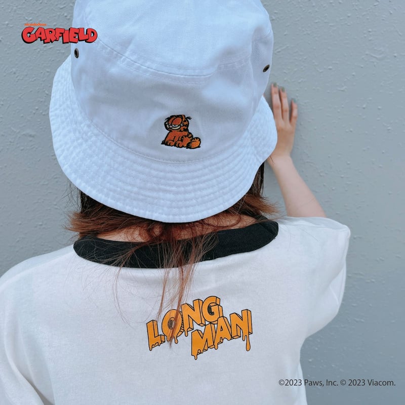 ガーフィールド×LONGMANコラボTシャツ（グレー×スミクロ