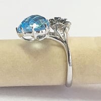 K18WGブルートパーズとダイヤモンドのリング