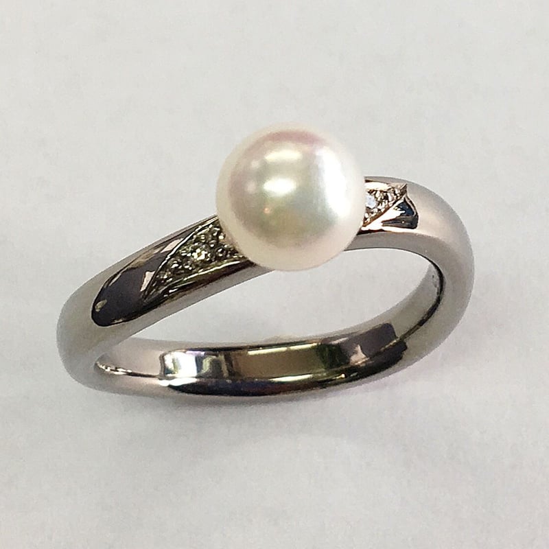 厳選あこや真珠 マルチカラー 綺麗な照り 指輪 リングs925 真珠花火 あこや真珠リングパール リング ＜8.1mm＞プラチナ