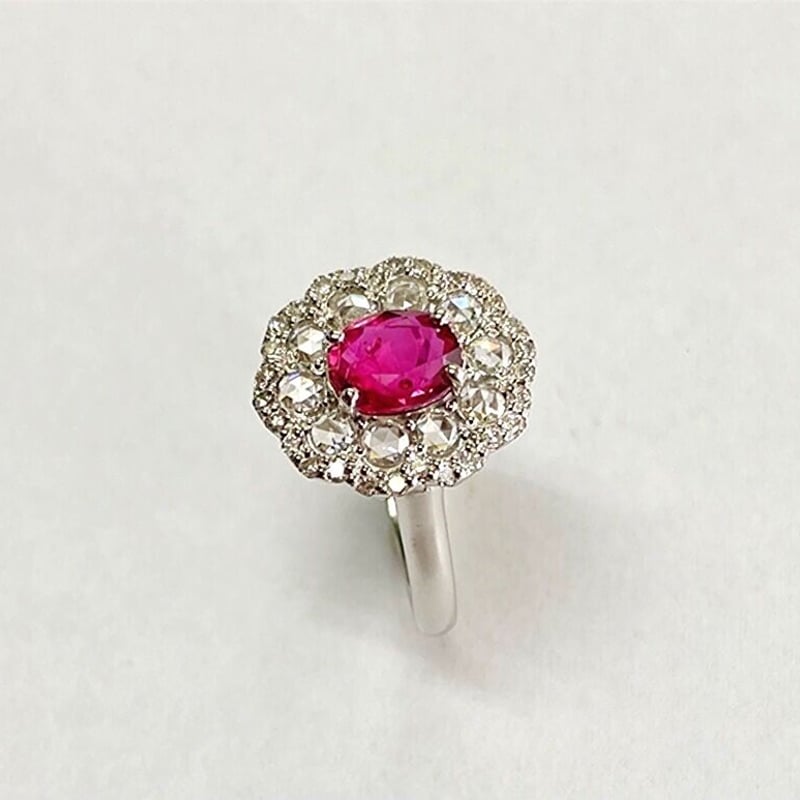 ルビー指輪　（ダイヤモンド）１６号 楽天市場】ルビー 1.223ct ダイヤモンド パヴェダイヤ 0.5ct