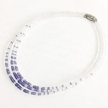 タンザナイトと水晶のネックレス