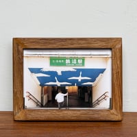 「鵠沼駅 朝白鳥」 ポストカード + 古材フレーム