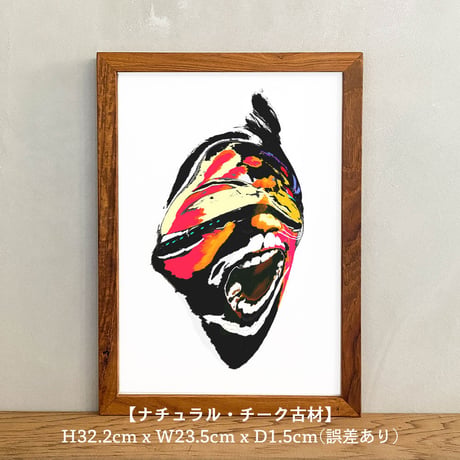 「Urban tribal 4th」A4 インテリアポスター & 木製 アンティーク 額縁 セット