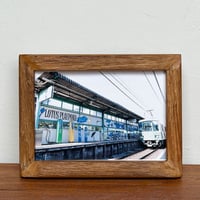 「柳小路駅 ホーム壁画アート」 ポストカード + 古材フレーム