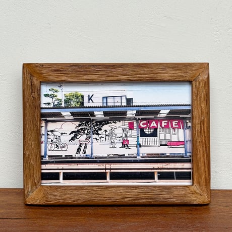 「石上駅 街道壁画アート No.02」 ポストカード + 古材フレーム