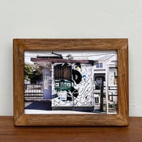 「柳小路駅 エノシマン 券売機」 ポストカード + 古材フレーム