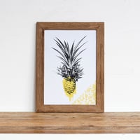 「Pineapple」グラフィック A4 ポスター + 古材 フレーム セット商品