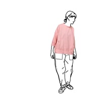 SEEP Gauze Cocoon 3/4Sleeve Crew Neck Sht.