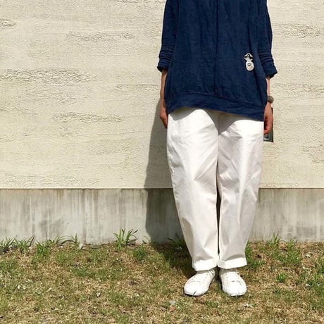 SEEP Cotton Twill Side-tuck Baggy Pants