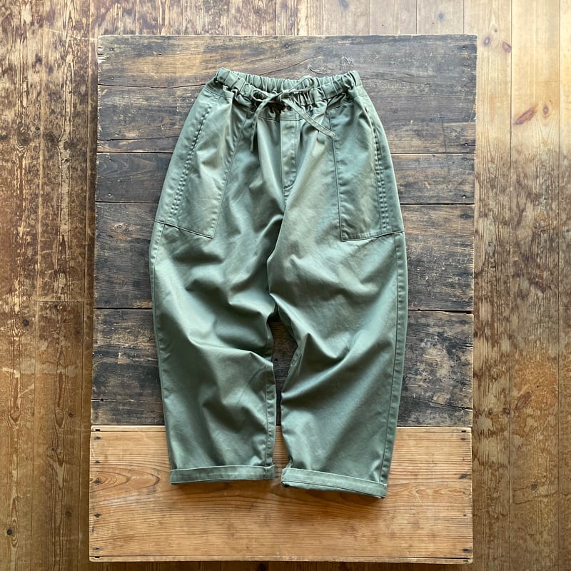 homspun 購入 高密度ウエポンギャザーパンツ color グリーン homspun