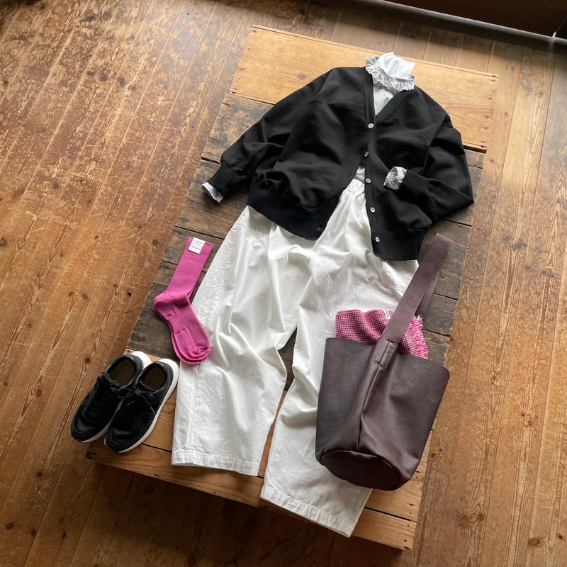 homspun 10oz ヒッコリー&ホワイトデニム ギャザーパンツ | SEEP STORE