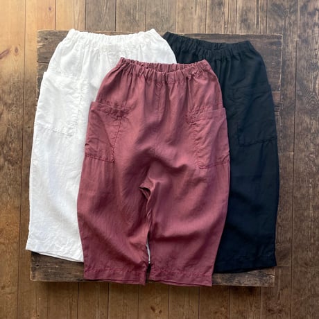 homspun リネンバイオ八分丈パンツ