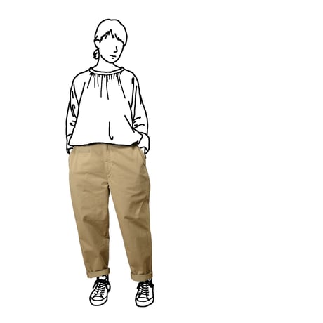 SEEP Cotton Twill Side-tuck Trousers