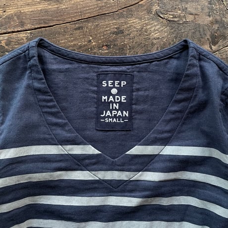 SEEP  Lady's Gauze Border V-Neck Sht.