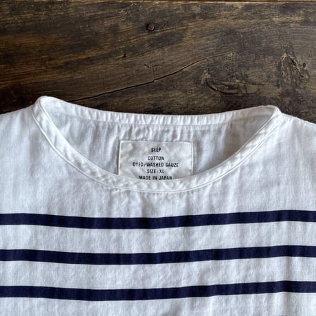 SEEP  Gauze Border BIG – BoatNeck Sht. Piece Dyed
