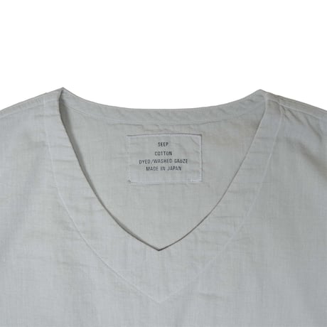 SEEP Gauze Cocoon 3/4Sleeve V-Neck Sht.
