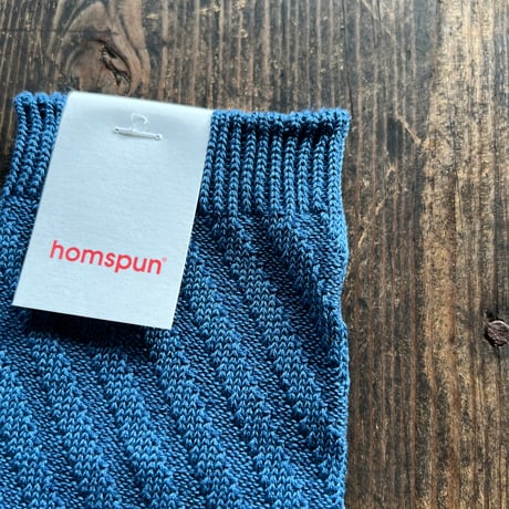 homspun シルケットコットン斜めリブ ソックス
