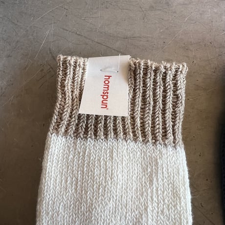 homspun リネン配色ソックス