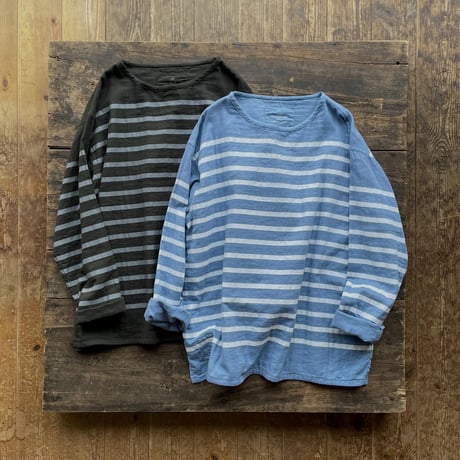 SEEP  Gauze Border BIG – BoatNeck Sht. Piece Dyed