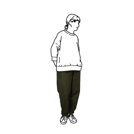 SEEP Cotton Twill Side-tuck Baker Pants