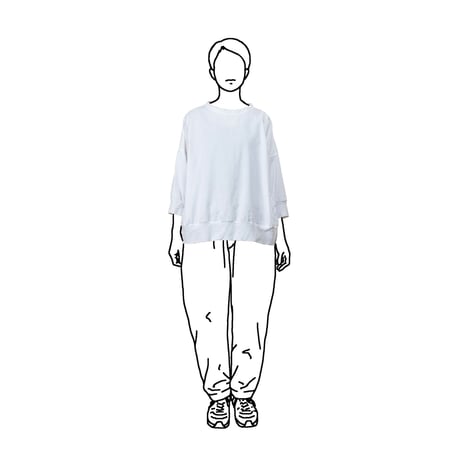 SEEP Gauze Cocoon 3/4Sleeve Crew Neck Sht.