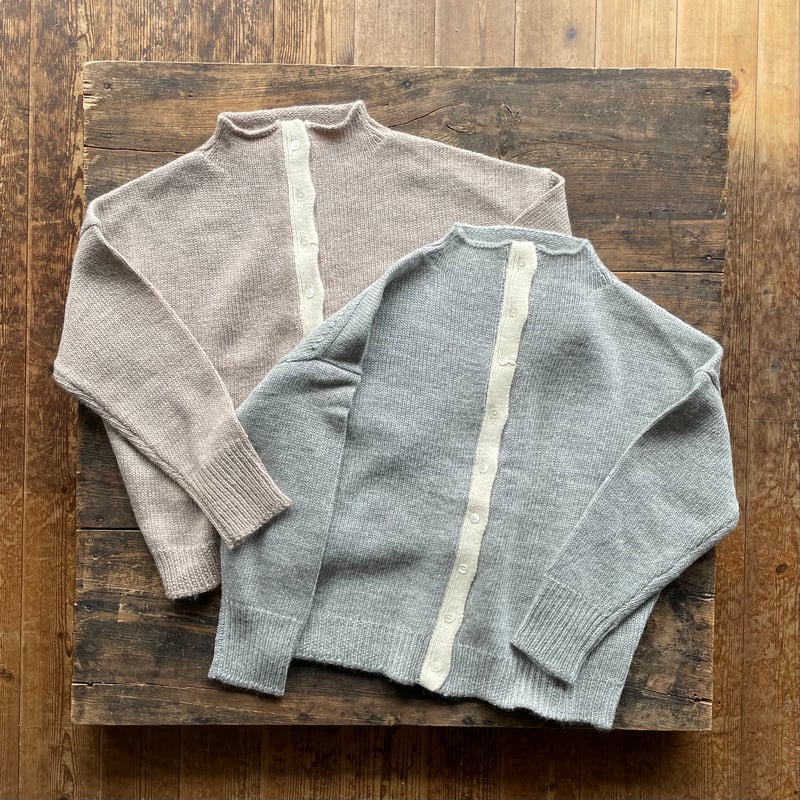 homspun ロービング前立て配色カーディガン | SEEP STORE
