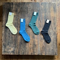 homspun シルケットコットン斜めリブ ソックス