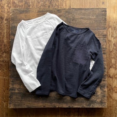 SEEP Lady's Gauze Raglan Long Sleeve B-Neck Sht.