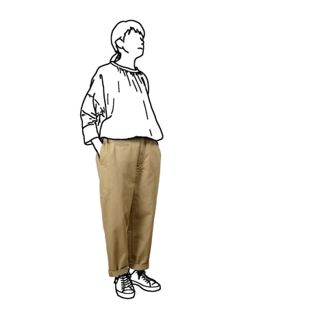 SEEP Cotton Twill Side-tuck Trousers