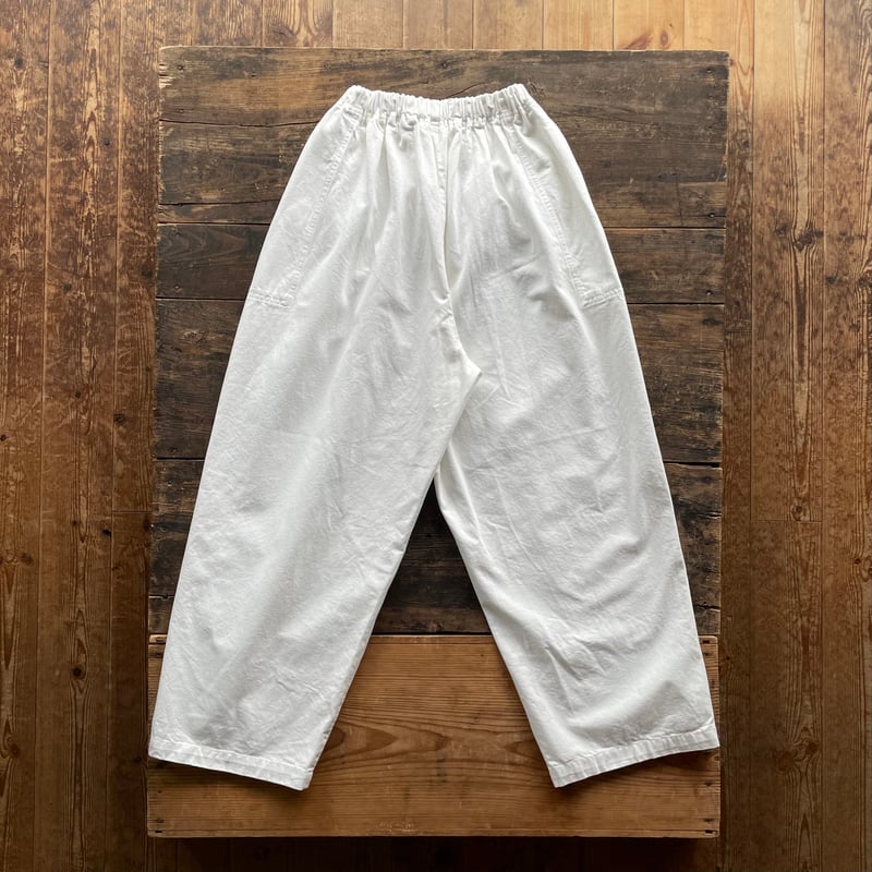 homspun 10oz ヒッコリー&ホワイトデニム ギャザーパンツ | SEEP STORE