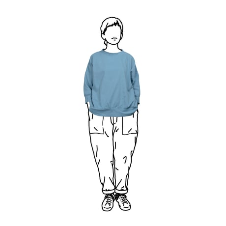 SEEP Gauze Cocoon 3/4Sleeve Crew Neck Sht.