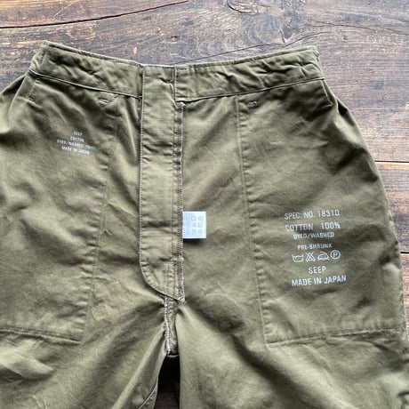 SEEP Cotton Twill Side-tuck Baker Short Pants