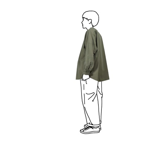 SEEP Cotton&Linen Dungaree Dolman No Collar Sht.