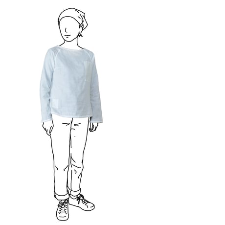 SEEP Lady's Gauze Raglan Long Sleeve B-Neck Sht.