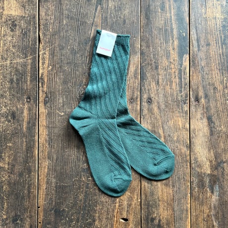 homspun シルケットコットン斜めリブ ソックス