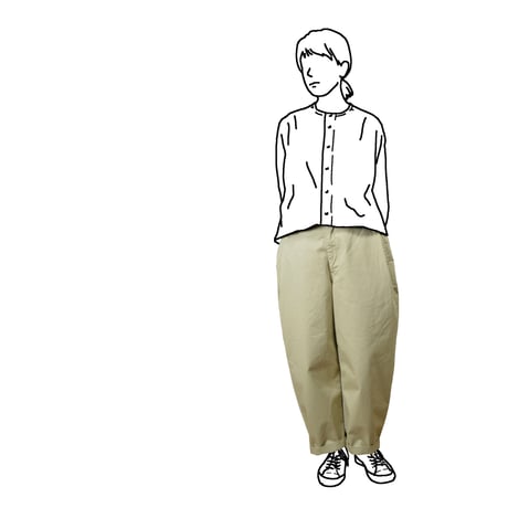 SEEP Cotton Twill Side-tuck Baggy Pants